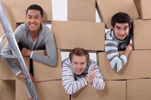 Household items organised for a West Hampstead moving day