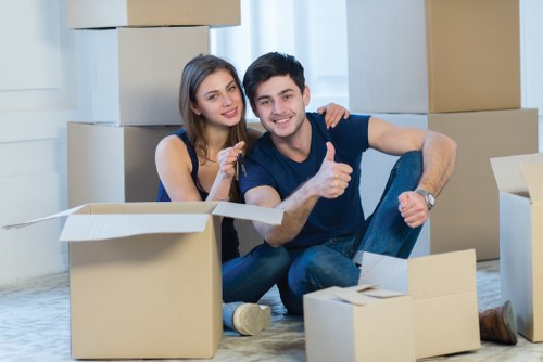 Local commercial movers transporting office assets in West Hampstead