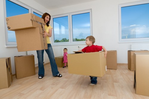 Van loading area with secured items and safety gear