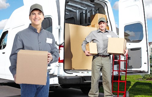 Preparation checklist and packed office items ready for relocation in West Hampstead